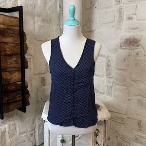 Modcloth Navy Sleeveless Tank with Dots